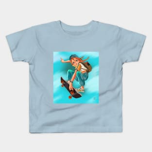 Skate Boarder Girl Kids T-Shirt